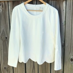 Kate Spade scalloped hem sweatshirt